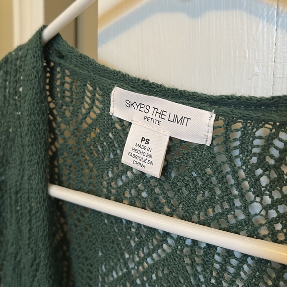 NWT Skye’s the Limit Green Crochet Sweater - Picture 3 of 5
